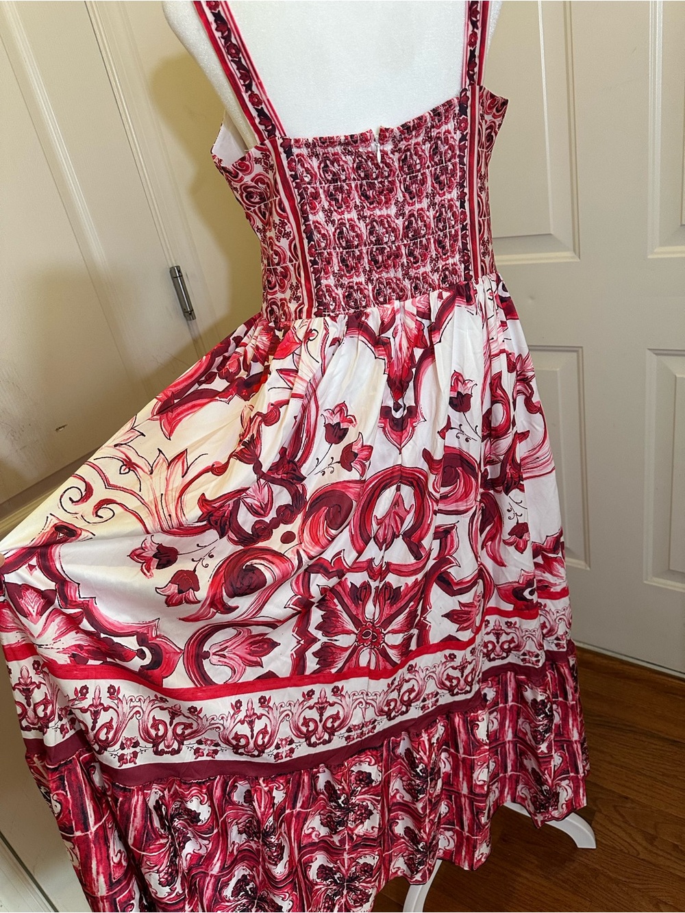 Women's summer floral print spaghetti strap square neck beach Maxi Sundress NWT - Picture 3 of 10